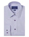 David Donahue Slim Fit Cotton Dress Shirt In Lilac/blue