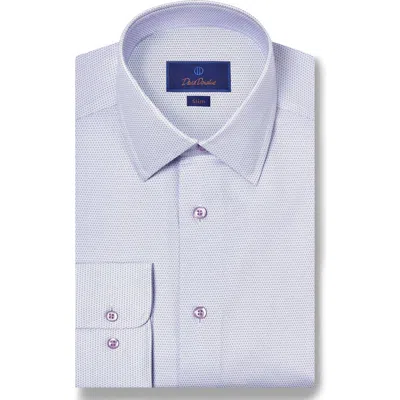 David Donahue Slim Fit Micro Print Cotton Dress Shirt In Blue