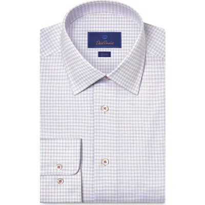 David Donahue Slim Fit Microcheck Stretch Cotton Twill Dress Shirt In Multi