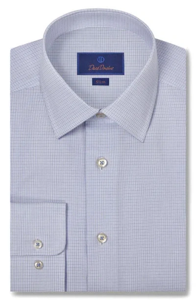 David Donahue Slim Fit Microdobby Dress Shirt In Blue