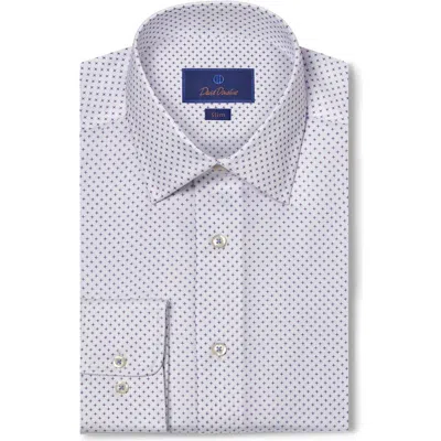 David Donahue Slim Fit Micropattern Cotton Dress Shirt In Blue/merl