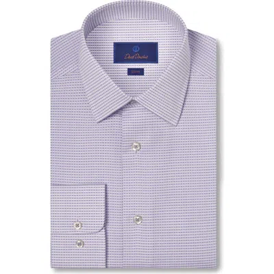 David Donahue Slim Fit Neat Barrel Cuff Cotton Dress Shirt In Blue