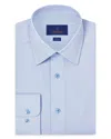 David Donahue Slim Fit Geometric Texture Cotton Dobby Dress Shirt In Blue