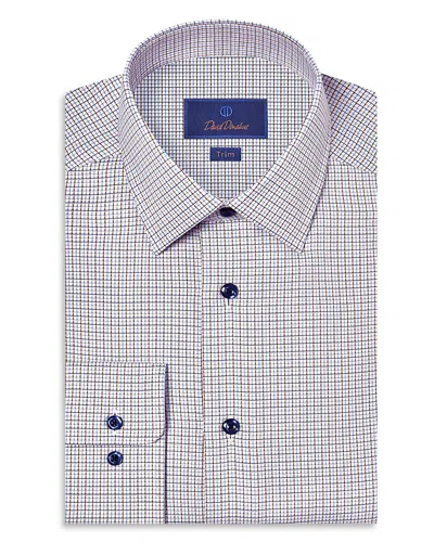 David Donahue Trim Fit Check Textured Cotton Dobby Dress Shirt In Multi