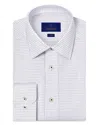 David Donahue Slim Fit Printed Dobby Dress Shirt In White