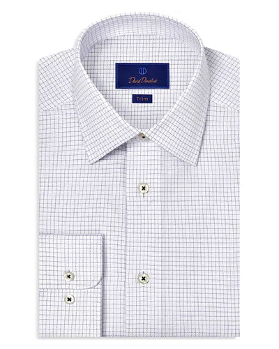 David Donahue Slim Fit Printed Dobby Dress Shirt In White