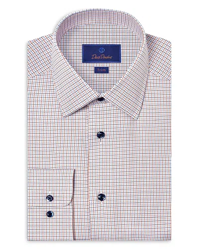 David Donahue Trim Fit Micocheck Textured Cotton Dobby Dress Shirt In Multi