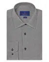 David Donahue Trim Fit Micropattern Cotton Dress Shirt In Black