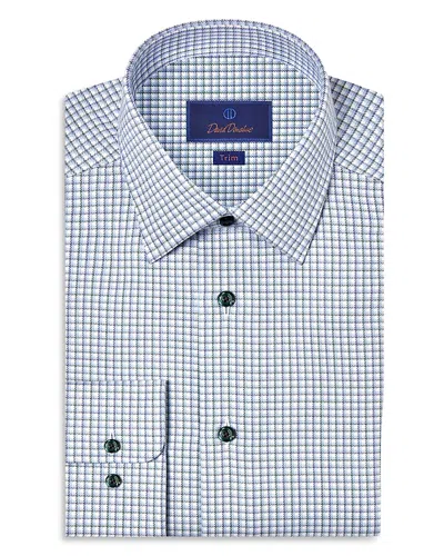 David Donahue Trim Fit Shadow Check Cotton Herringbone Dress Shirt In Multi