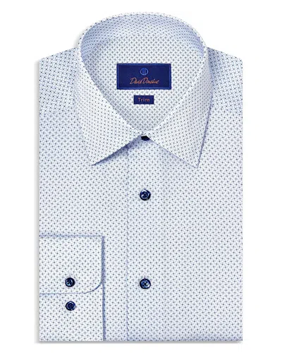 David Donahue Slim Fit Printed Dress Shirt In Blue