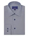 David Donahue Slim Fit Micropattern Cotton Dress Shirt In Navy