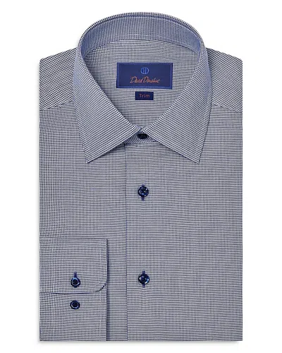 DAVID DONAHUE TRIM FIT MICRO HOUNDSTOOTH DRESS SHIRT