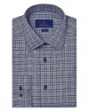 David Donahue Trim Fit Micropattern Cotton Dress Shirt In Navy