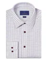 David Donahue Trim Fit Windowpane Cotton Dress Shirt In Multi