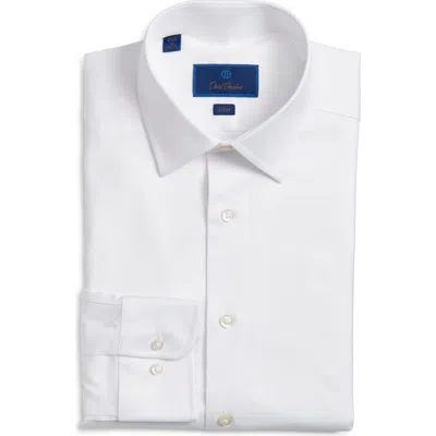 David Donahue Slim Fit Stretch Cotton Dress Shirt In White