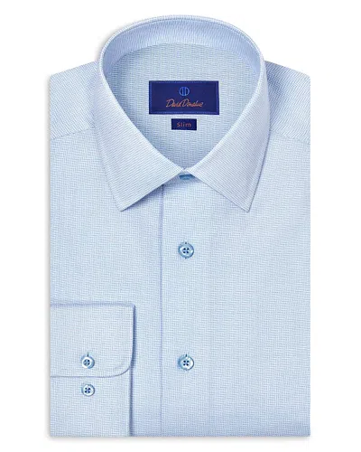 David Donahue Slim Fit Stretch Twill Solid Dress Shirt In Blue