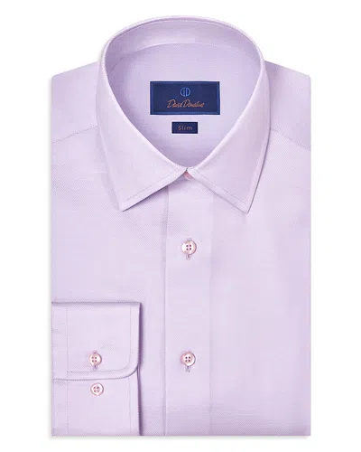 David Donahue Slim Fit Stretch Twill Solid Dress Shirt In Purple