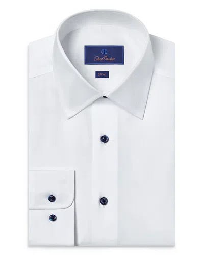 David Donahue Slim Fit Super Fine Twill Dress Shirt In White