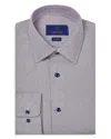 David Donahue Trim Fit Textured Cotton Dobby Dress Shirt In Brown