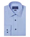 David Donahue Slim Fit Pin Dot Cotton Twill Dress Shirt In Blue