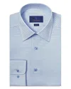 David Donahue Slim Fit Geometric Print Pima Cotton Oxford Cloth Dress Shirt In Sky