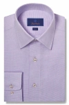 David Donahue Slim Fit Vertical Dobby Dress Shirt In Purple