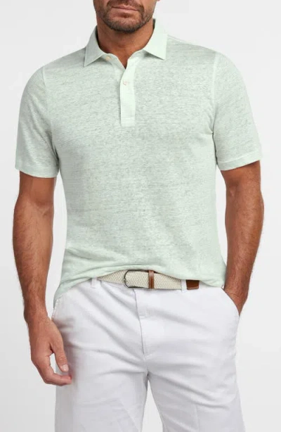 David Donahue Slub Linen Polo In Multi