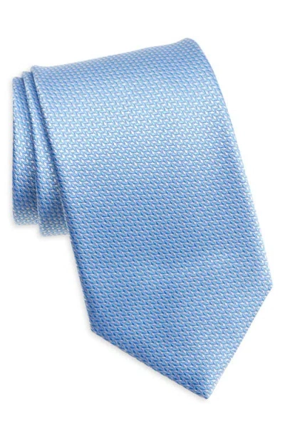 David Donahue Solid Silk Tie In Sky