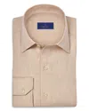 David Donahue Solid Sport Shirt In Neutral