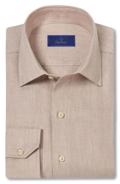 DAVID DONAHUE DAVID DONAHUE HERRINGBONE SPORT SHIRT