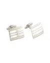 David Donahue Sterling Silver Lined Rectangular Cufflinks In Silver