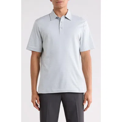 David Donahue Stripe Cotton Polo In Green