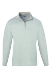David Donahue Stripe Quarter Zip Pullover Sweater In Gray