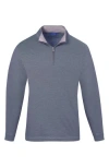 David Donahue Stripe Quarter Zip Pullover Sweater In Blue