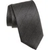 David Donahue Stripe Silk Tie In Black