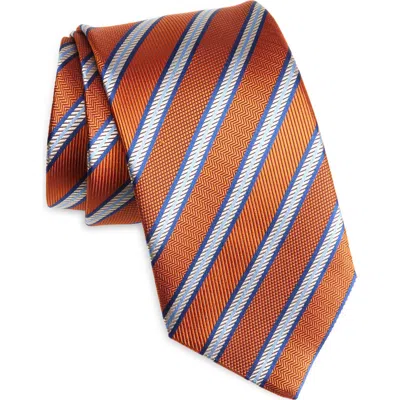 David Donahue Stripe Silk Tie In Multi