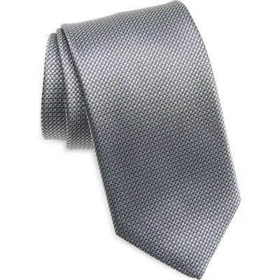 David Donahue Stripe Silk Tie In Gray