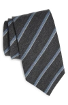 David Donahue Stripe Wool & Cashmere Blend Tie In Gray