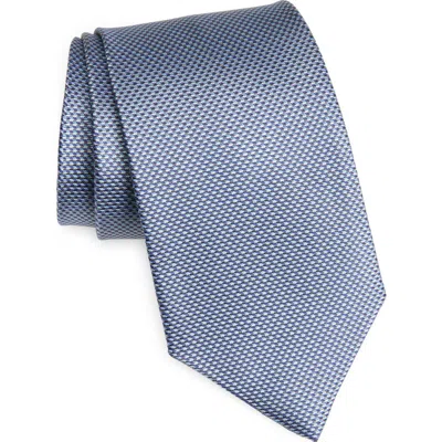 David Donahue Textured Solid Silk Tie In Gray