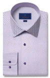 David Donahue Regular Fit Grid Cotton Dress Shirt In Blue