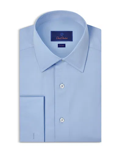 DAVID DONAHUE TRIM FIT BROADCLOTH FRENCH CUFF DRESS SHIRT