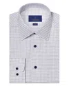 David Donahue Trim Fit Broken Herringbone Check Dress Shirt
