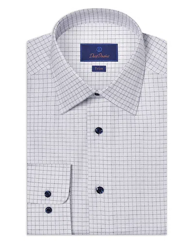 David Donahue Trim Fit Broken Herringbone Check Dress Shirt In Multi