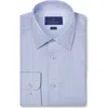 David Donahue Trim Fit Broken Herringbone Check Dress Shirt In Black