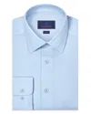David Donahue Trim Fit Cashmere Blend Solid Twill Dress Shirt In Blue