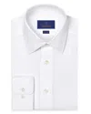 David Donahue Trim Fit Cashmere Blend Solid Twill Dress Shirt In White