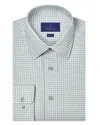 David Donahue Trim Fit Cashmere Blend Twill Check Dress Shirt In Multi