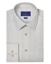 David Donahue Trim Fit Cashmere Blend Twill Check Dress Shirt In Multi
