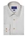 David Donahue Trim Fit Cashmere Blend Twill Micro Check Dress Shirt In Multi