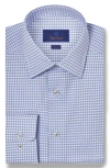 David Donahue Trim Fit Check Cotton Dobby Dress Shirt In Blue